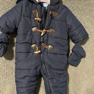 Infant blue snowsuit